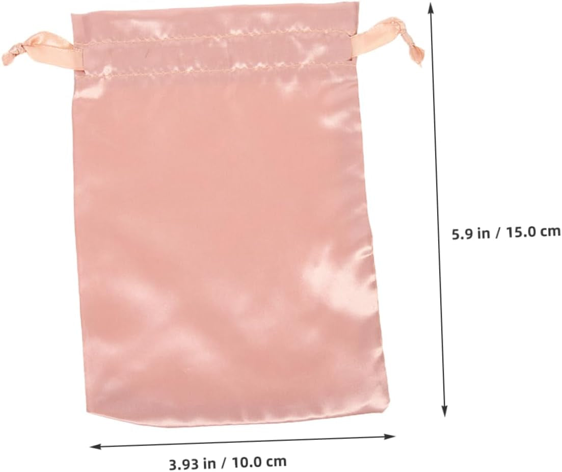 10Pcs Silk Drawstring Wig Bag for Travel or Storage