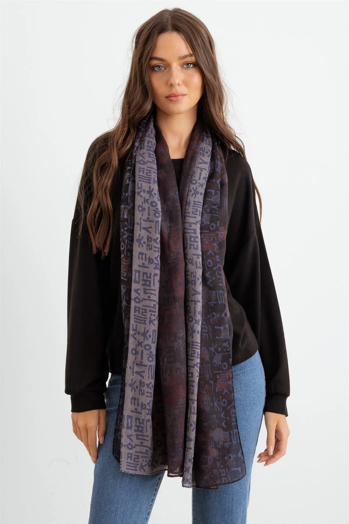 Hangul Design Korean Languages Wrap Shawl Scarf
