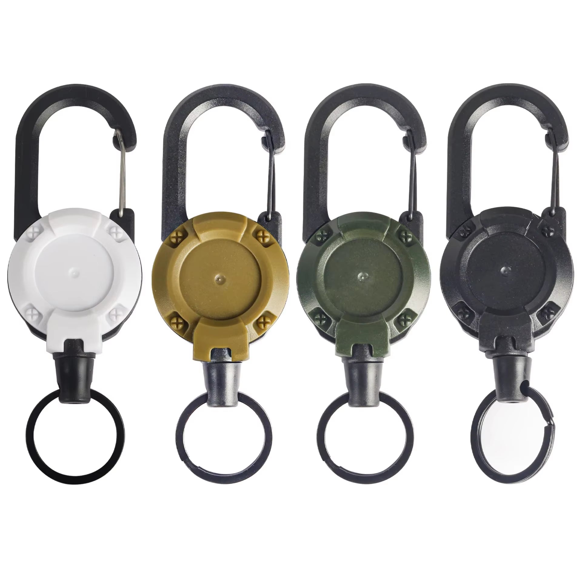 1Pcs Anti-Theft Metal Easy-To-Pull Buckle Rope Elastic Keychain Sporty Retractable Key Ring anti Lost Yoyo Ski Pass ID Card