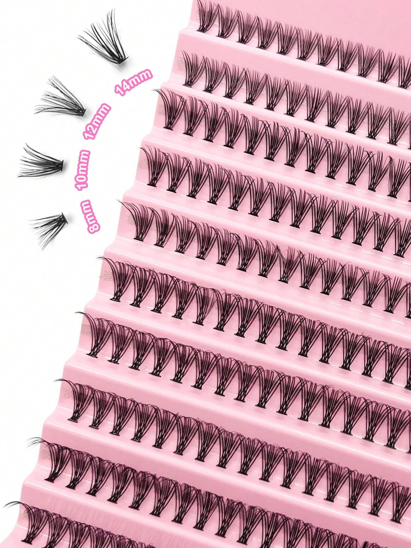 200PCS Dramatic C-Curl 8-16MM Mix DIY Lash Extension Kit (Includes Lash Glue + Remover and Tweezers)