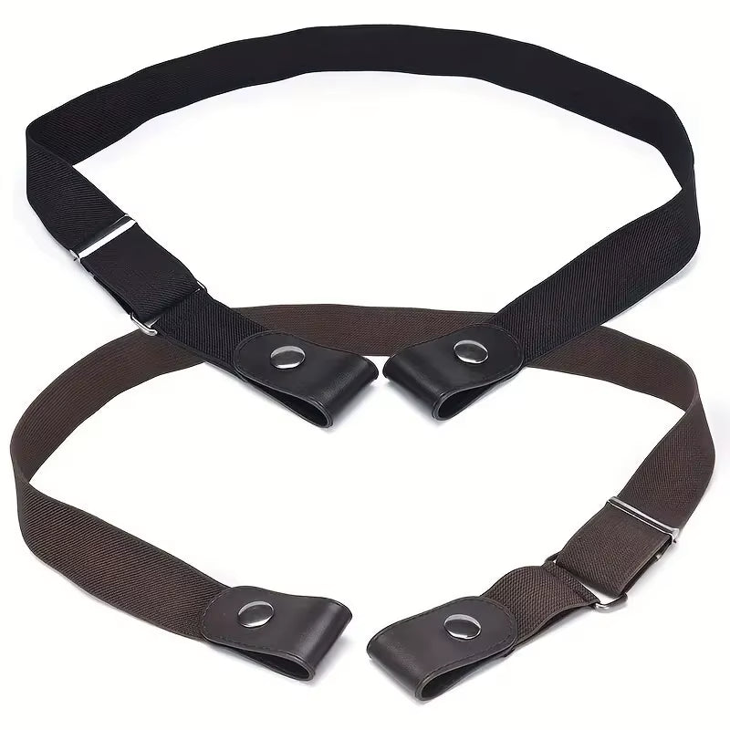 Simple and Fashionable Women'S Belt Elastic Lazy Men'S Belt Woven Invisible and Seamless Unisex Jeans Belt Length Adjustable
