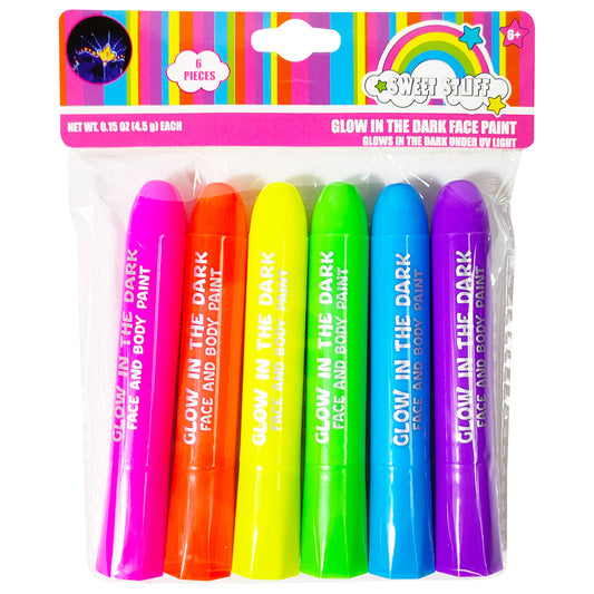 Glow Face Paint, 6 Pack,