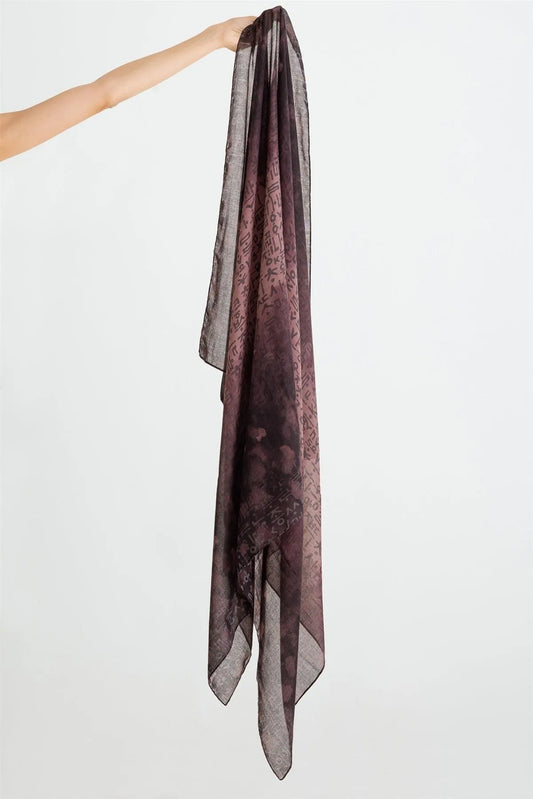 Purple Hangul Design Korean Languages Wrap Long Shawl Scarf