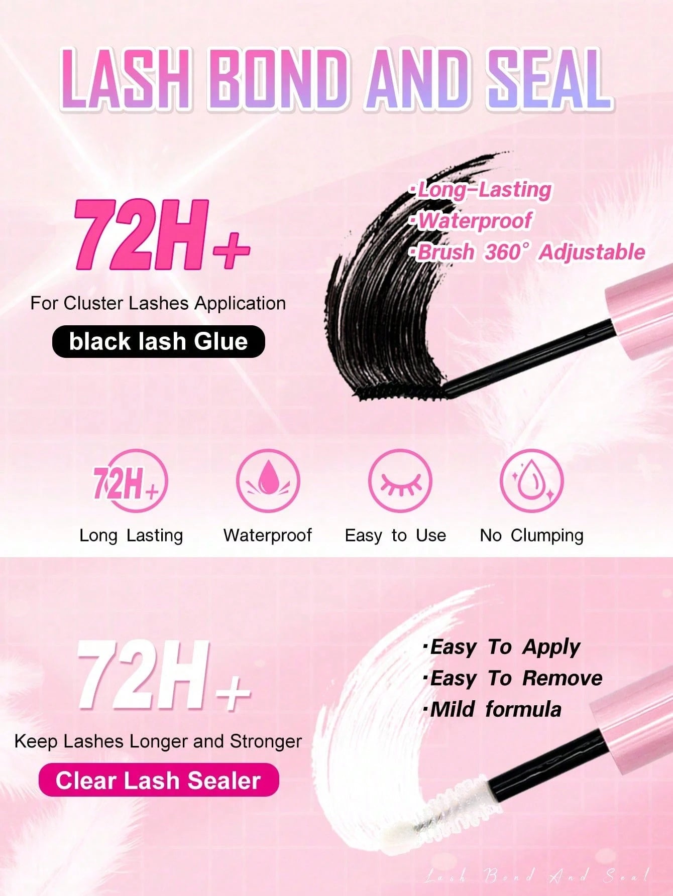 200PCS Dramatic C-Curl 8-16MM Mix DIY Lash Extension Kit (Includes Lash Glue + Remover and Tweezers)