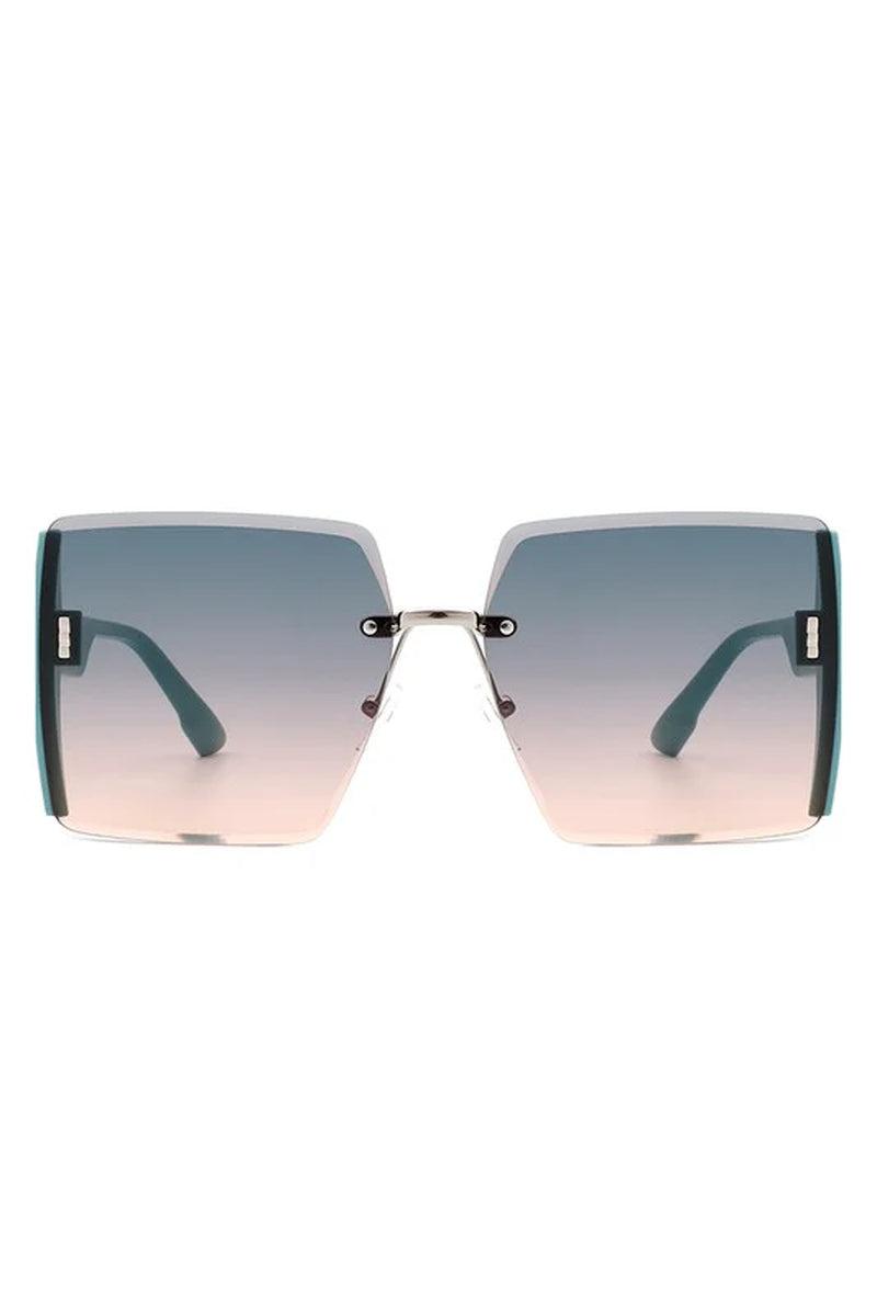 Square Oversize Half Frame Fashion Sunglasses