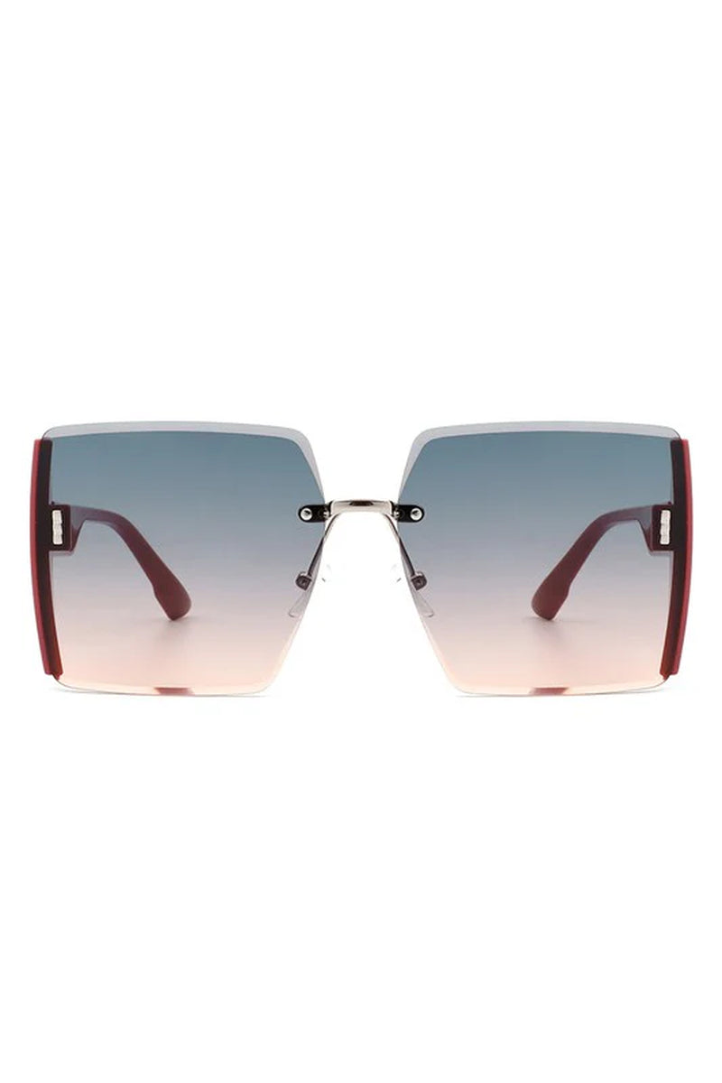 Square Oversize Half Frame Fashion Sunglasses