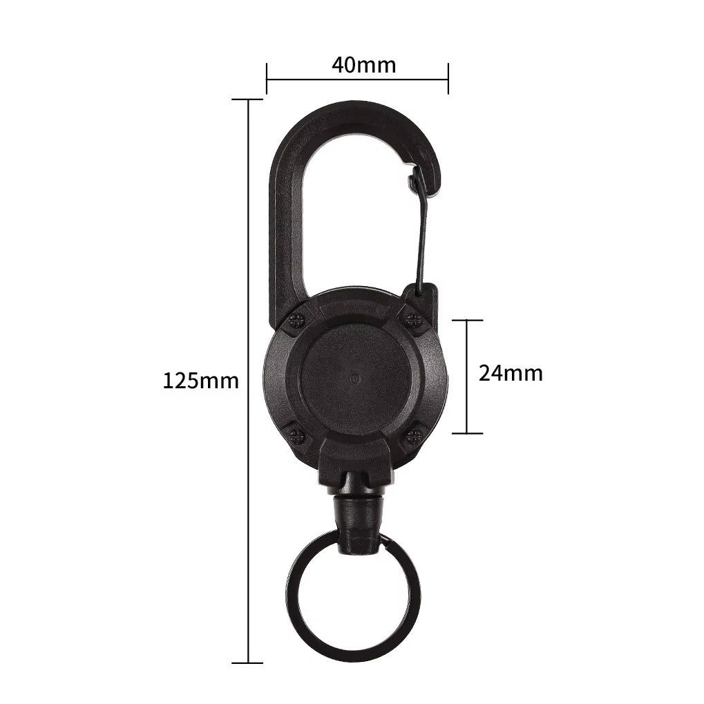 1Pcs Anti-Theft Metal Easy-To-Pull Buckle Rope Elastic Keychain Sporty Retractable Key Ring anti Lost Yoyo Ski Pass ID Card